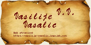Vasilije Vašalić vizit kartica